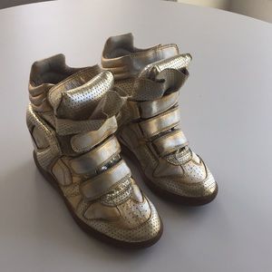 Isabel Marant Bird Metallic Leather Sneakers